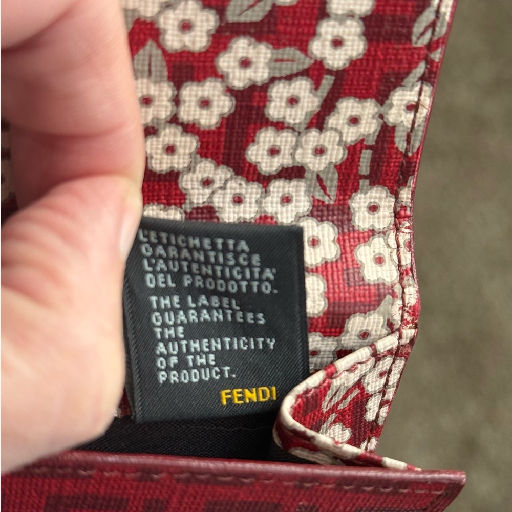 Fendi Red and Black Iconic Monogram Wallet - Picture 6 of 7